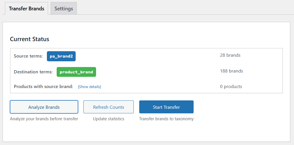 Main Transfer Interface